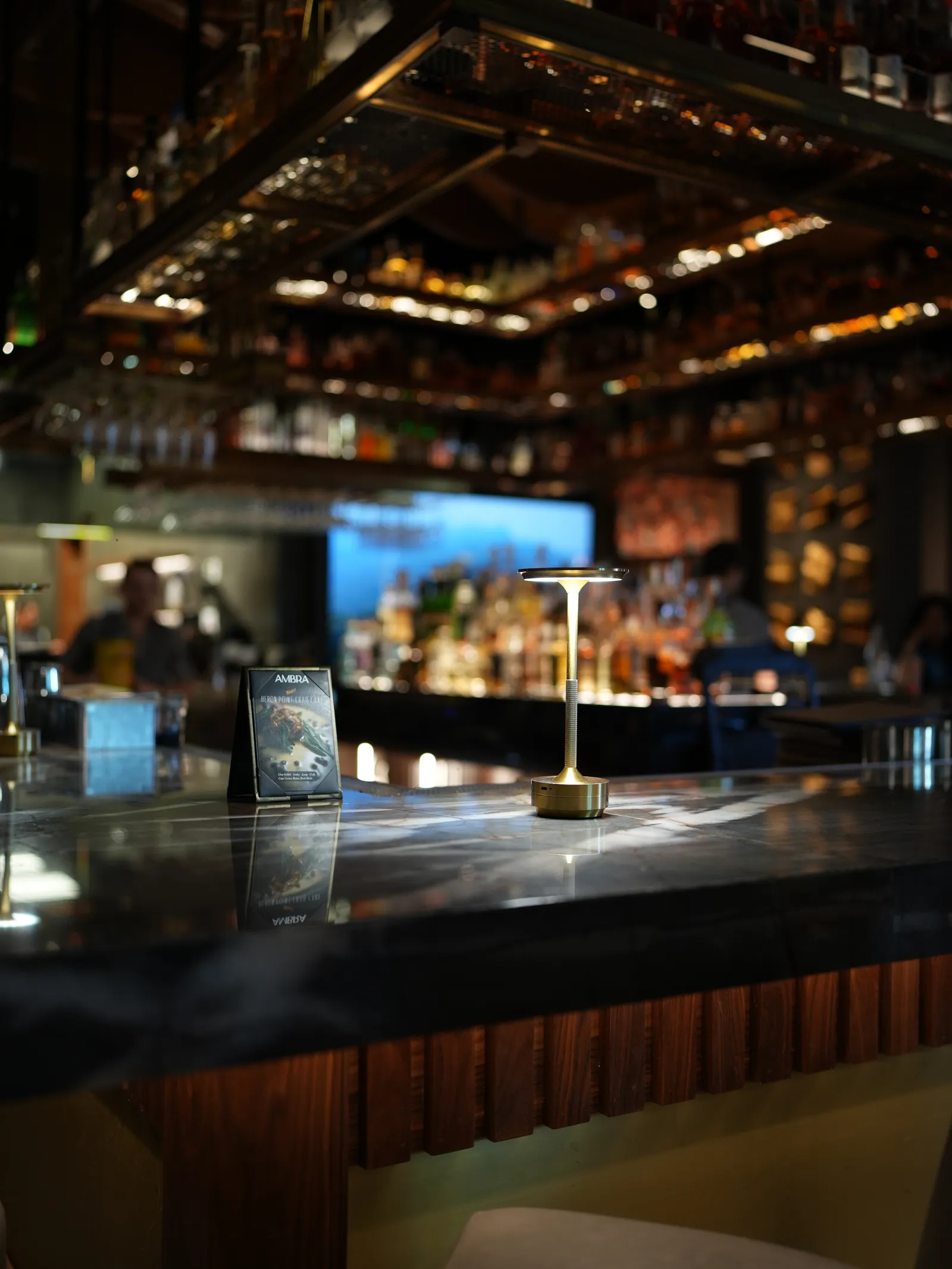 Ambra's backlit bar and lounge at 1200 Auburn Ave, McAllen