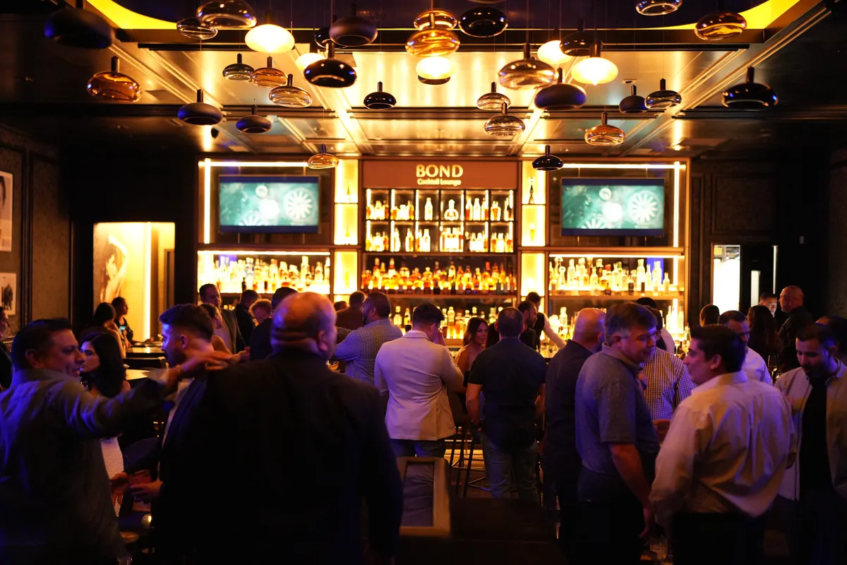 A full house at the bar on a weekend night at Bond