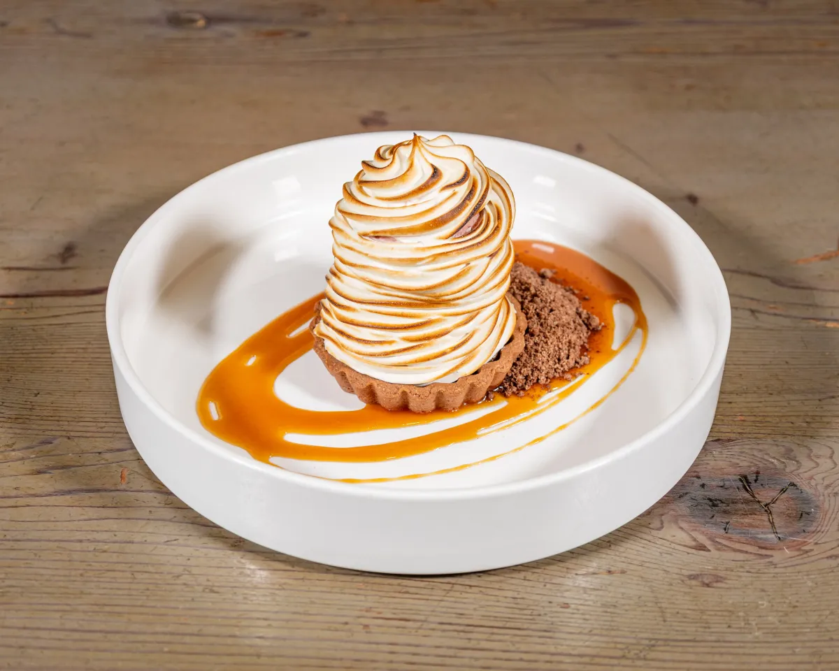 SALT's torched Baked Alaska over caramel